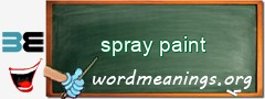 WordMeaning blackboard for spray paint